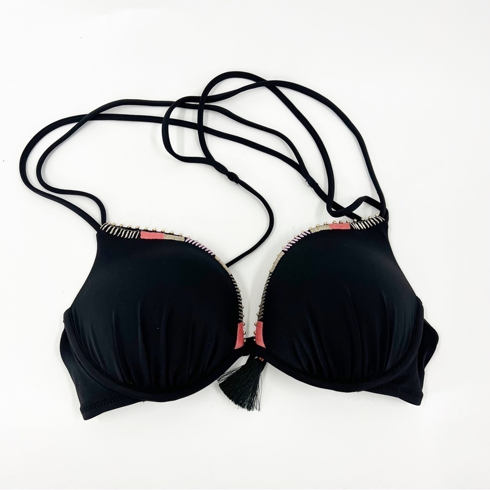 ✅ Victoria’s Secret Push‎ Up Bikini Top BLACK SIZE 36B